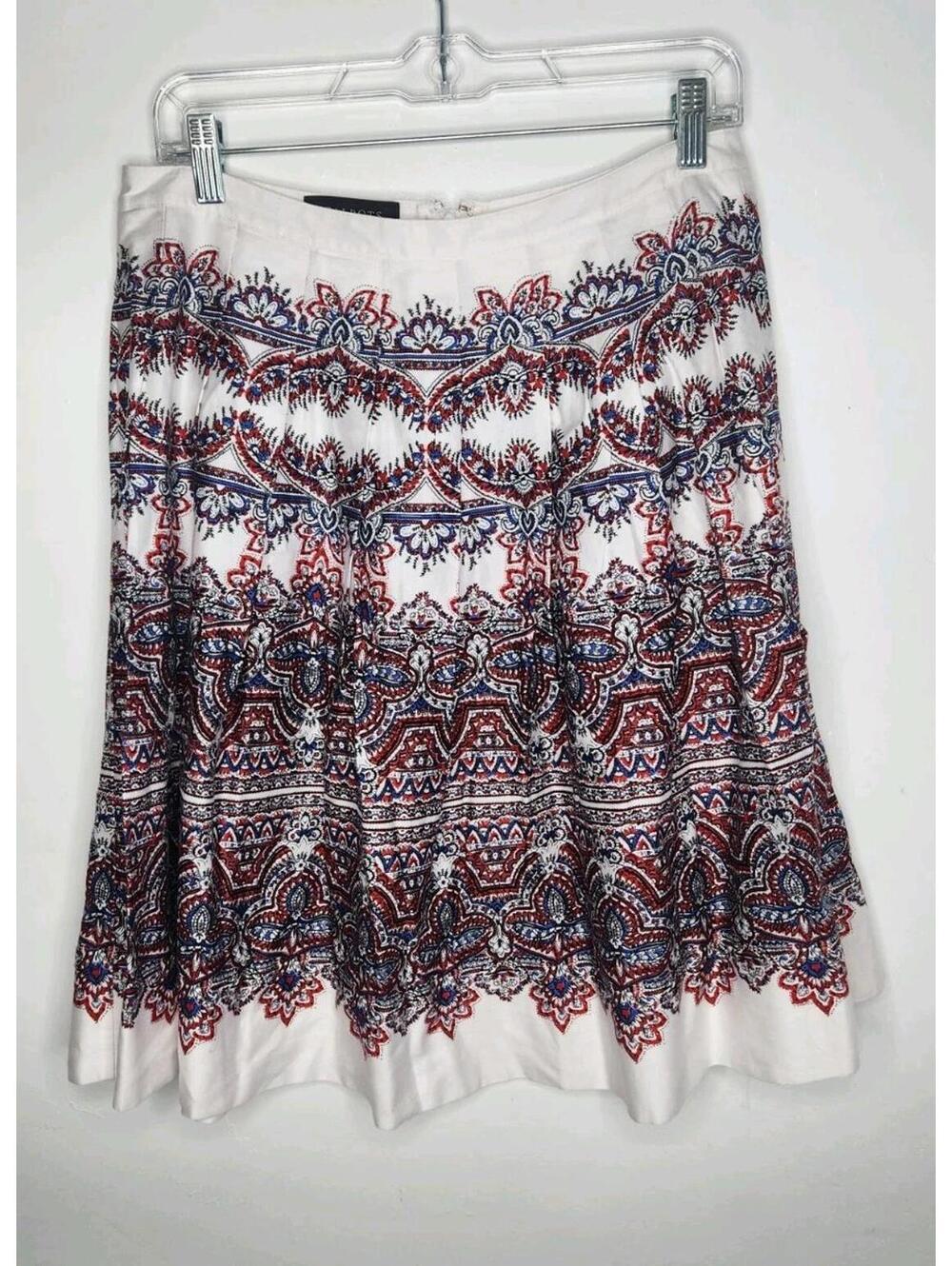 Talbots Women's Floral pleated Knee Length Skirt Size 6P